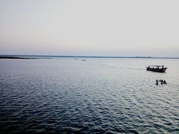 View of boats in sea