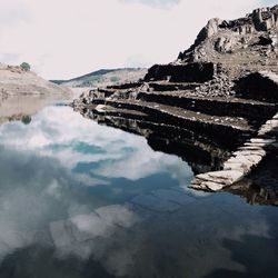 Reflection of clouds in lake