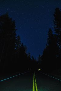 Scenic view of trees against sky at night