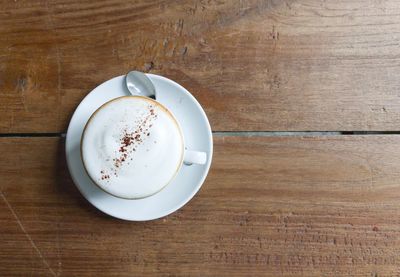 Directly above shot of coffee on table