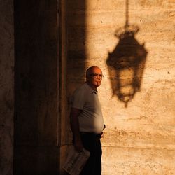 Shadow of man standing outdoors