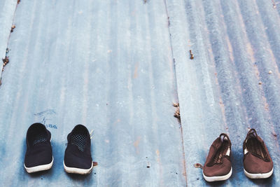 Low section of shoes on snow