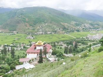 Aerial view of village