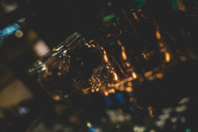 Close-up of glass jars on table