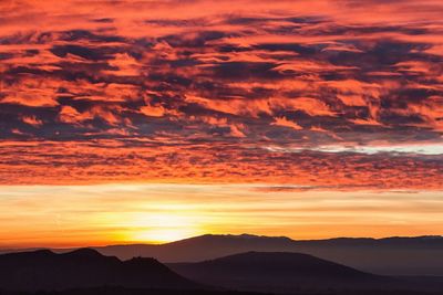 Scenic view of dramatic sky during sunset