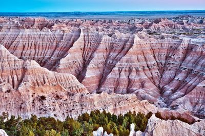 Aerial view of rock formations