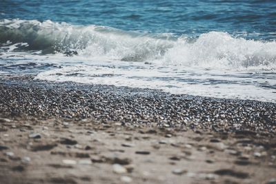 Waves splashing on beach