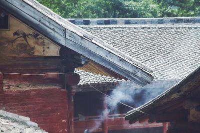 Close-up of roof against built structures