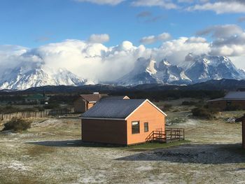 Landscape and hostels in patagonia, chile