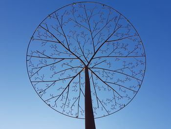 Low angle view of tree against blue sky