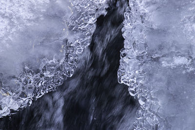 Close-up of water splashing on rocks