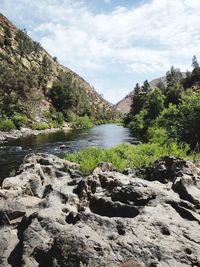 Scenic view of river against sky