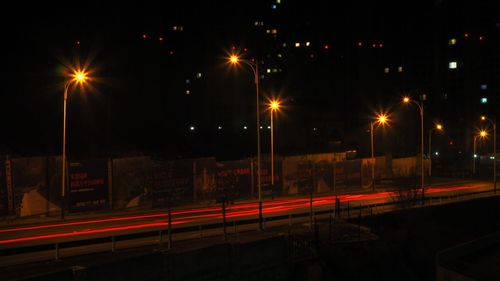 Light trails at night