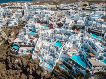 High angle view of buildings