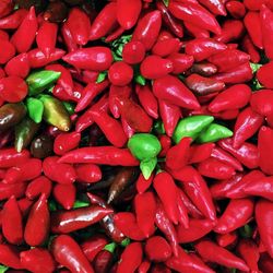 Full frame shot of red chili peppers