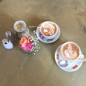 High angle view of coffee on table