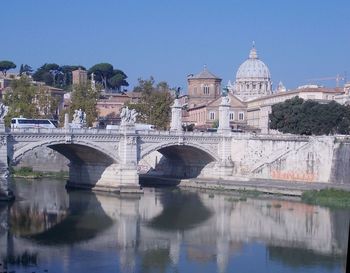 Bridge over river in city