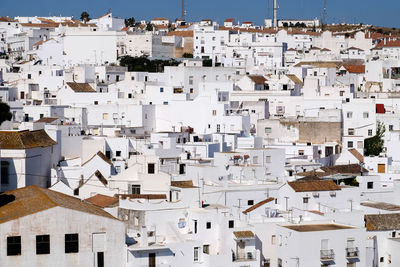 High angle view of town