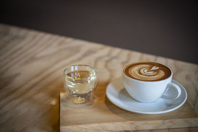 Coffee cup on table