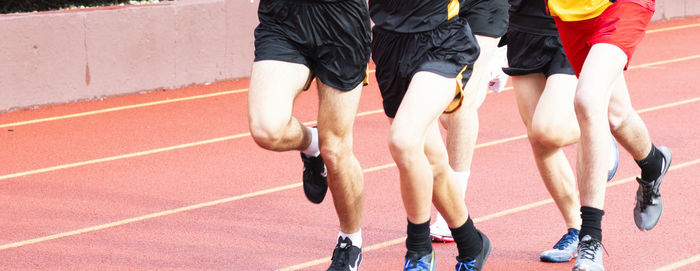 Low section of people running