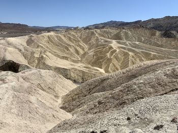 Scenic view of desert against clear sky