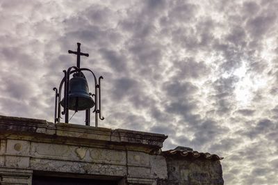 Low angle view of old building against sky