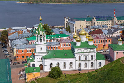 View of church of st. john the baptist from kremlin wall, nizhny novgorod, russia