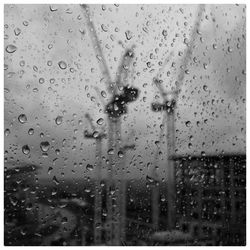 Full frame shot of raindrops on glass window