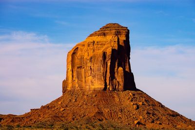 Low angle view of rock formations