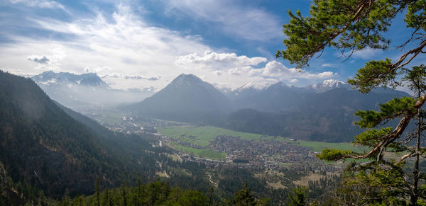 Scenic view of mountains against sky