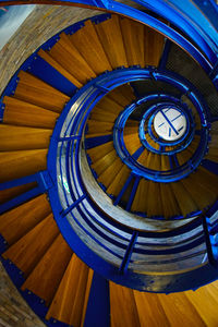 Directly below shot of spiral staircase