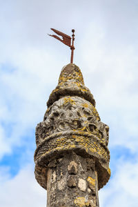 Low angle view of wayside cross