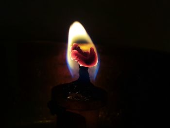 Close-up of lit candle