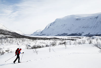 Person skiing, kebnekaise, lapland, sweden