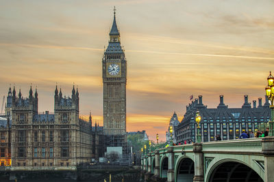 Low angle view of buildings in city