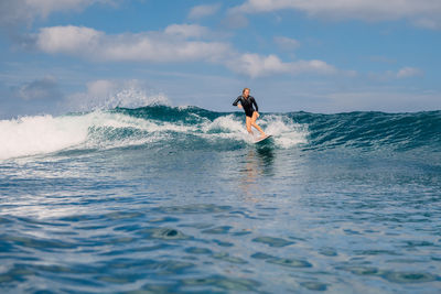 Man surfing in sea