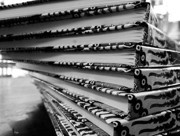 Close-up of stack of metal for sale