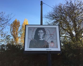 Information sign on tree