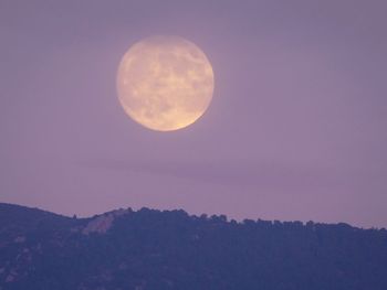 Low angle view of moon in sky