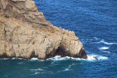 Rock formation in sea