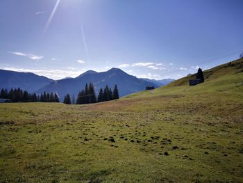 Scenic view of mountains against sky