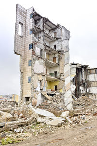 Abandoned building against sky