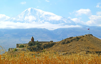 Scenic view of mountains against sky