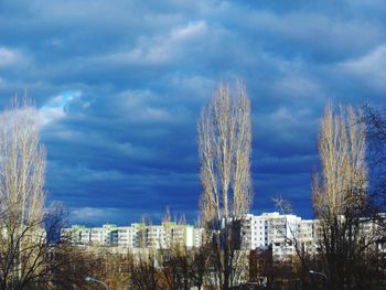 Low angle view of skyscrapers against sky