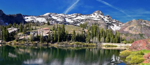 Lake blanche panorama wasatch front rocky mountains twin peaks wilderness big cottonwood canyon utah