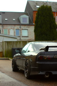 Cars parked on road