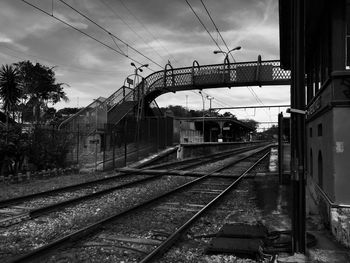 Railroad tracks against sky