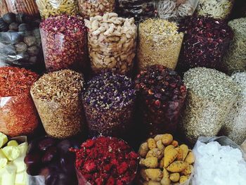 Full frame shot of multi colored vegetables for sale in market