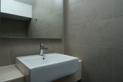 Close-up of sink in bathroom