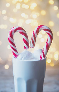 Close-up of candy canes